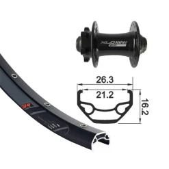 ROUE XLC AV 27.5" DISK 6T Axe 15MM 32L Black